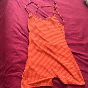 SHEIN Coral Ribbed Playsuit